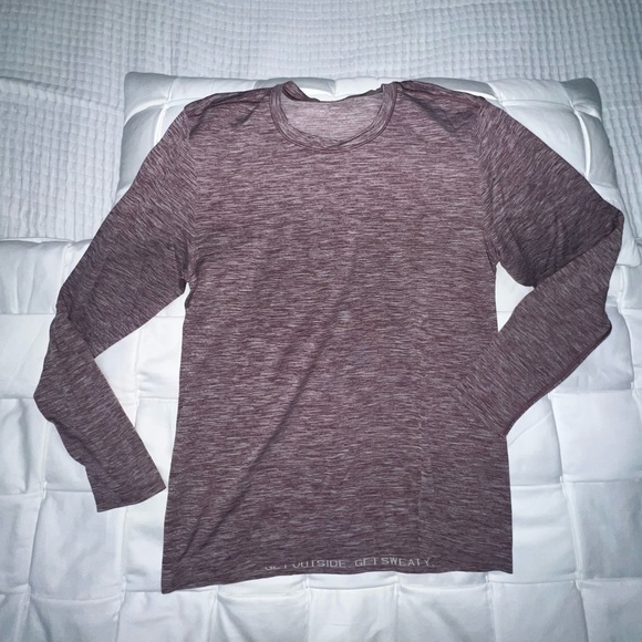 Lululemon Metal Vent Tech Surge Long Sleeve- Dark Adobe / White Color - Picture 1 of 4